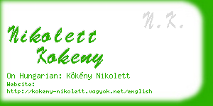 nikolett kokeny business card